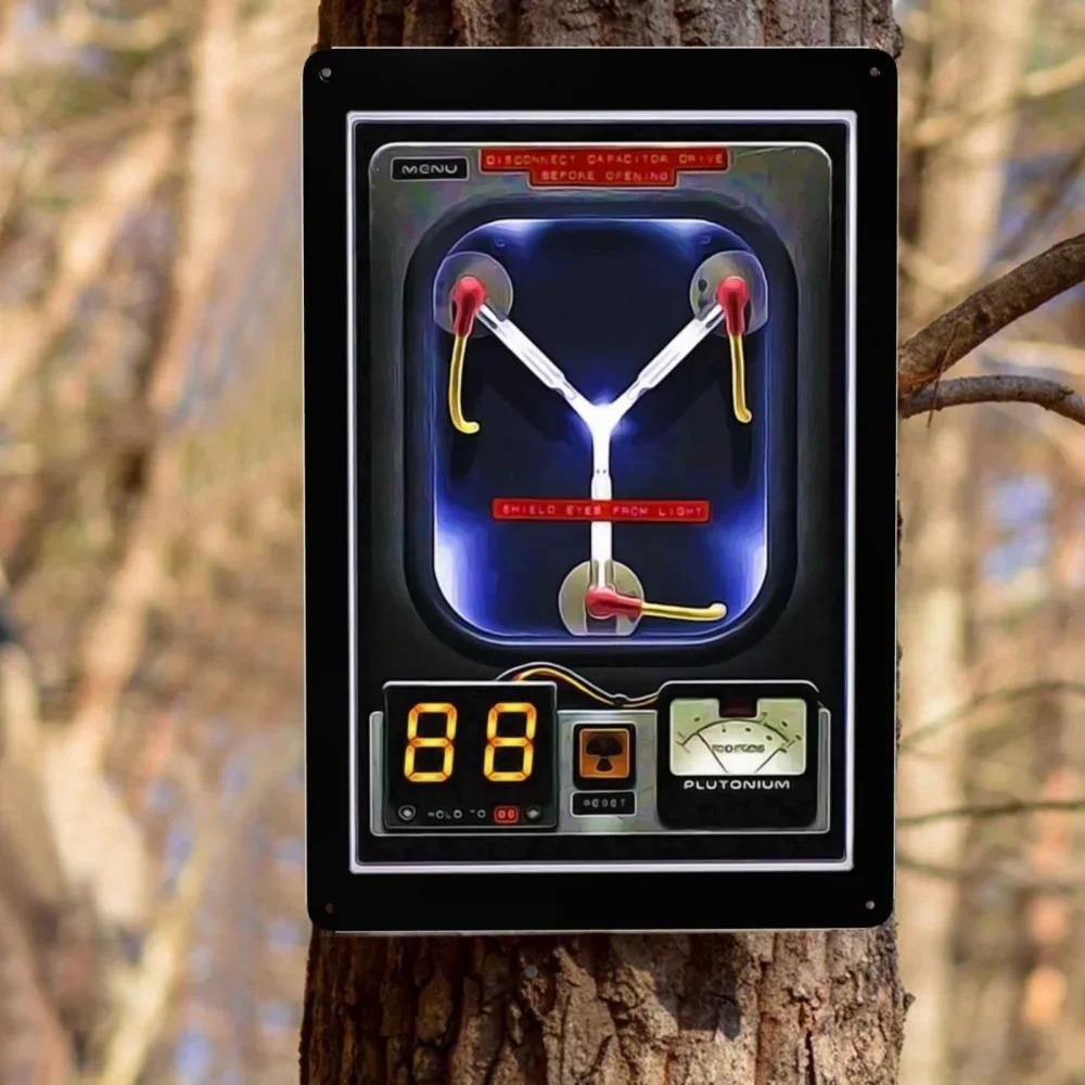 Flux Capacitor Metal Sign - Back To The Future Modern Tin Decorative Plaques, Office Store Pubs Club Art Decor