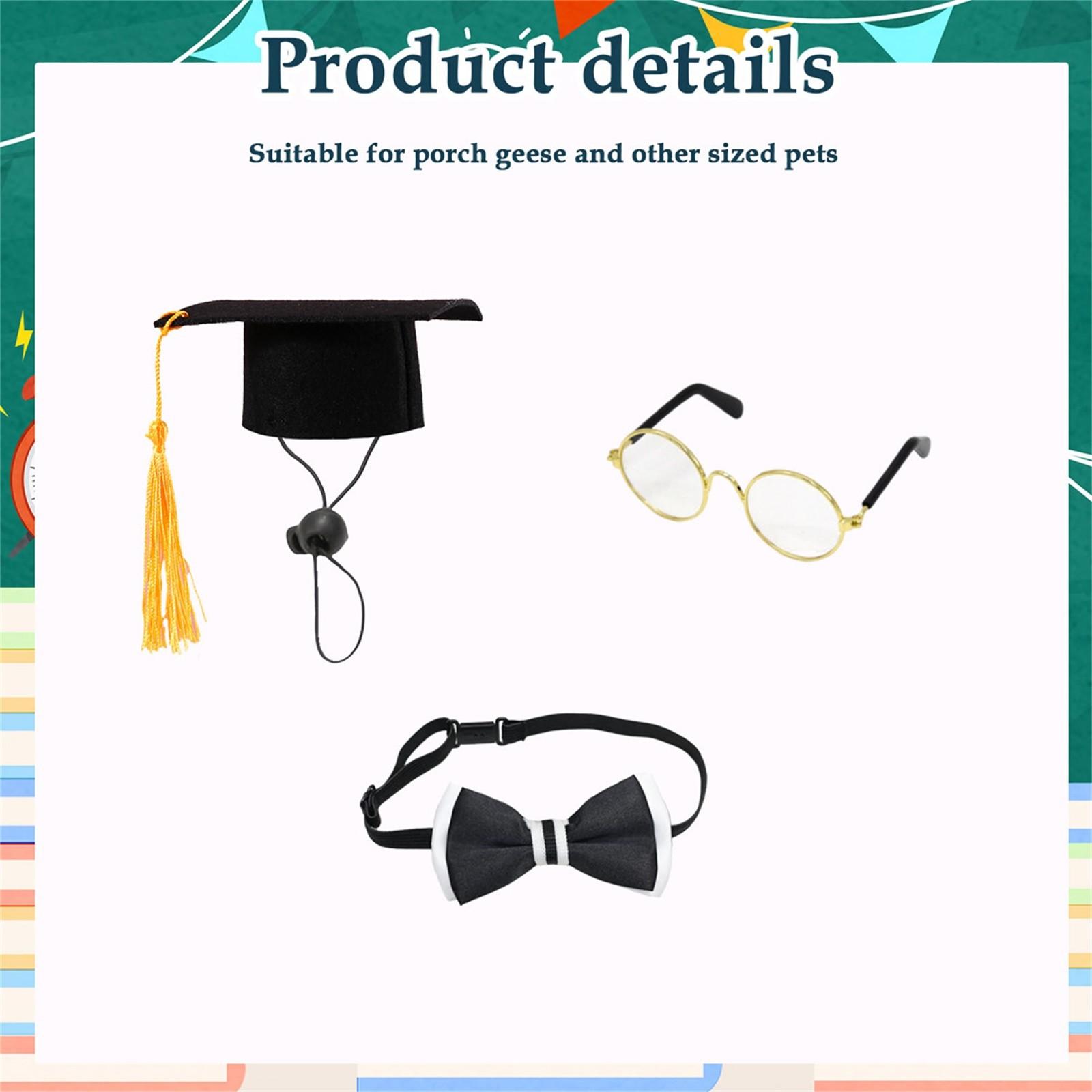 

Набір Шапка Випускника Окуляри Метелик для Домашньої Тварини Костюм для Випускного Реквізит для Фотографій Підходить Для Вуличної Тераси Статуї Вечірки Прикраса для Домашньої Тварини One Size жовтий