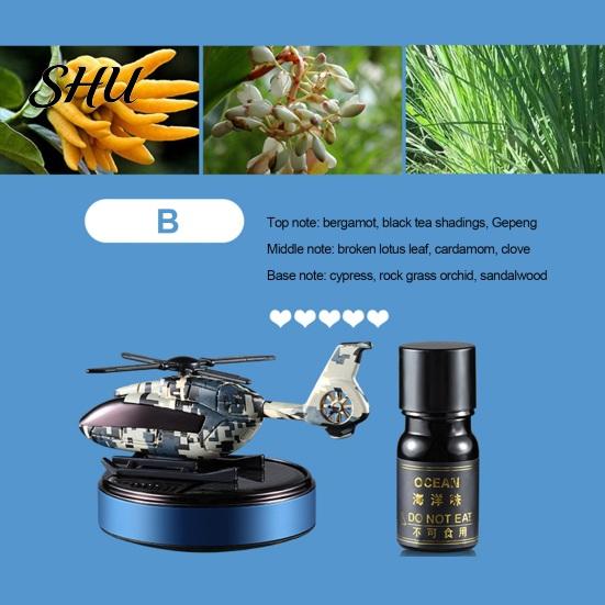 Car Perfume 1 Set Air Freshener Solar Rotating Solid Aromatherapy Helicopter Shape Fragrance Diffuser Ornament Automotive Decoration
