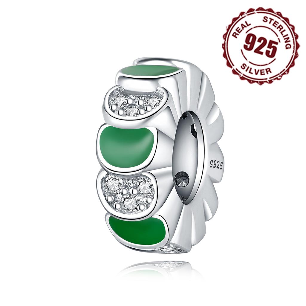 Echtkupfer Einfache Grüne Farbe Perlen Anhänger Passend für Original Armband Für Frauen Schmuck Geburtstag Feine Geschenke Accessoire