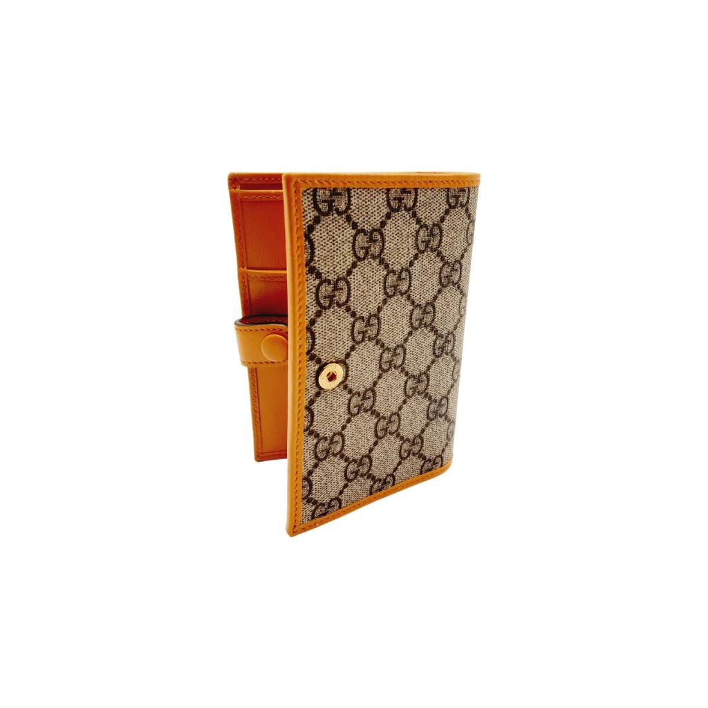 Gucci Vintage Logo Snap Closure Canvas And Leather Trim Passport Holder Men Accessories Orange 724562-92TCG-1147