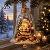 Layered Christmas Tree Ornament Sets 3D Bell Ornament, Winter Scene Clear Decoration with Santa Holiday Home Atmosphere Enhancements Snowman Reindeer