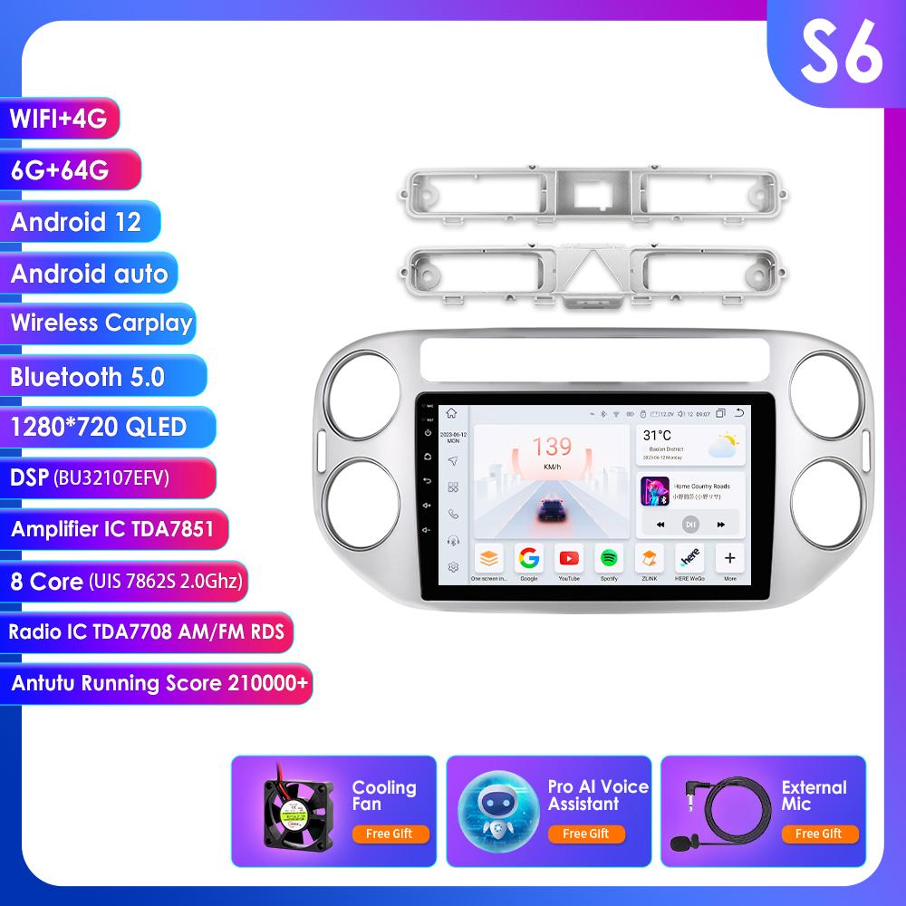 Hizpo DSP 9 cali 2din Android Autoradio GPS dla VW Volkswagen Tiguan 1 NF 2006 2008 - 2016 Radio samochodowe multimedialny odtwarzacz wideo inteligentny ekran