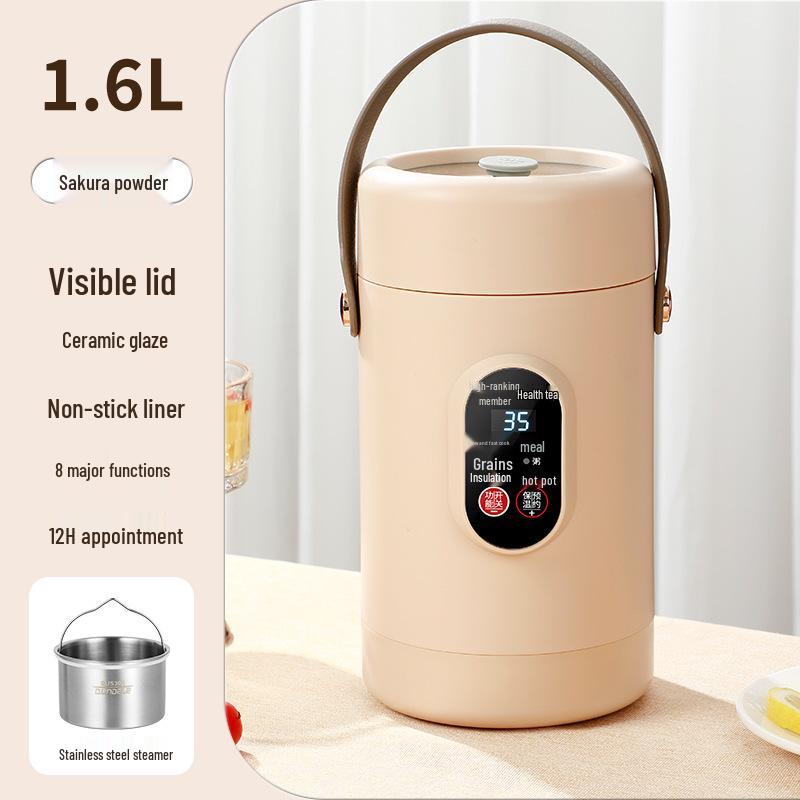 Compact Electric Stew Cup: Portable Non-Stick Hot Pot for Porridge & Soup - Ideal Office Gift