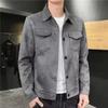 New Trendy Men's Jacket For Spring/autumn Solid Color Top Casual Stylish Lapel Jacket Deer Skin Fleece