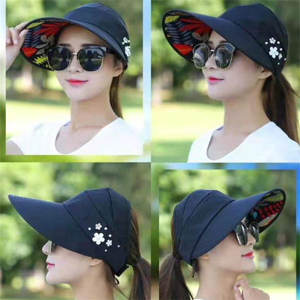 Women Sun Hat Anti-ultraviolet Breathable Foldable Cap Outdoor Leisure Sun Hat