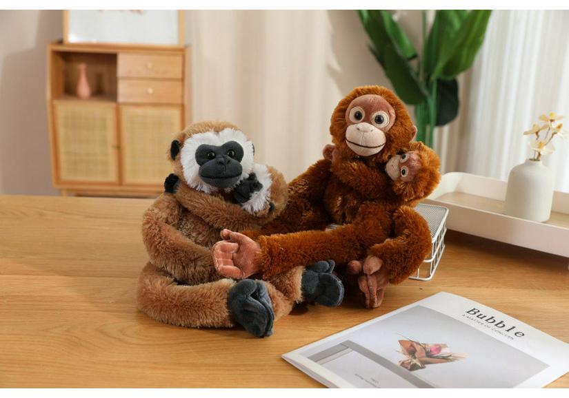 Cartoon Long-Armed Monkey & Baby Orangutan Lemur Sloth Plush Toy for Kids