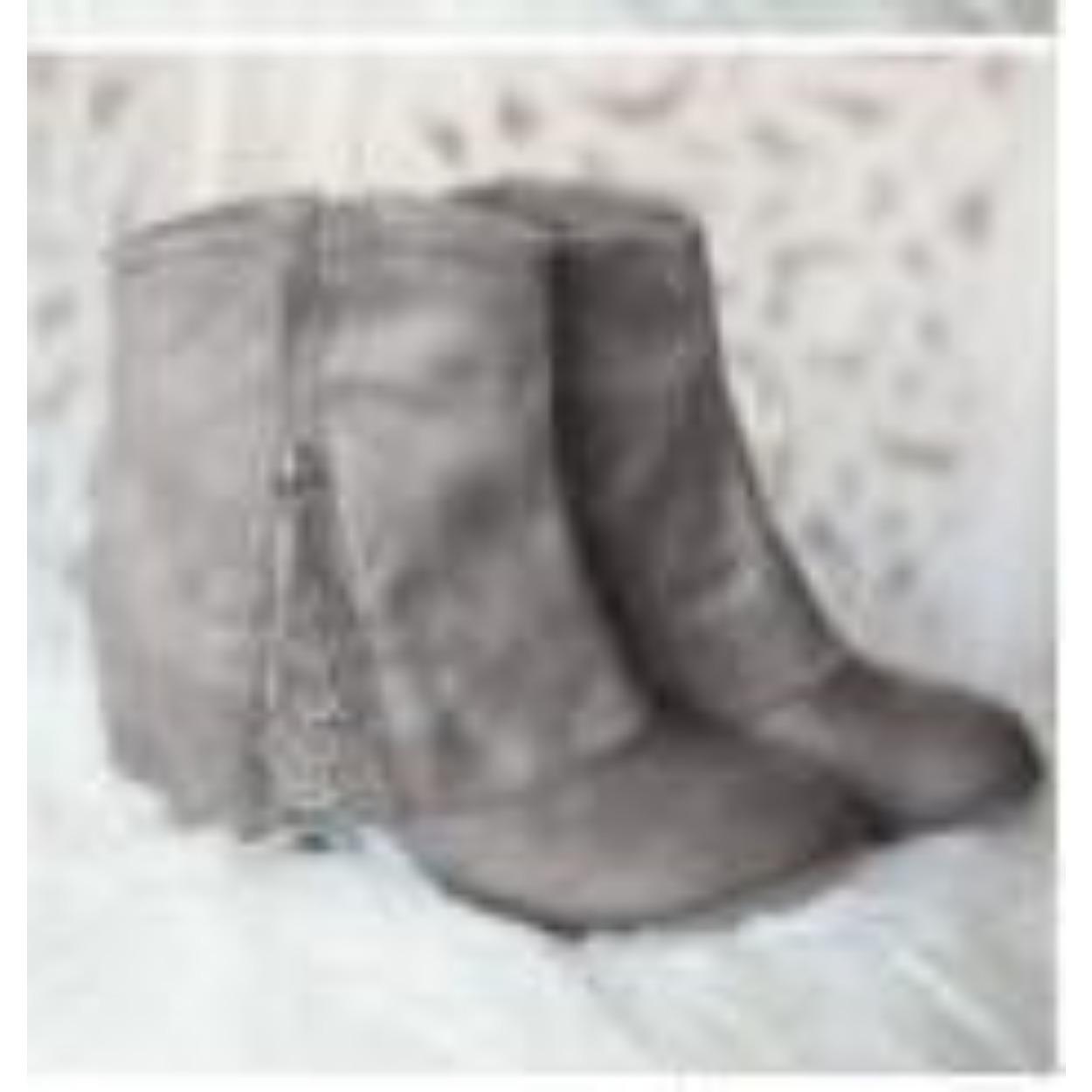 

Autumn and winter women s short boots high heel thick heel 40-43 women s shoes women s boots 34 серый