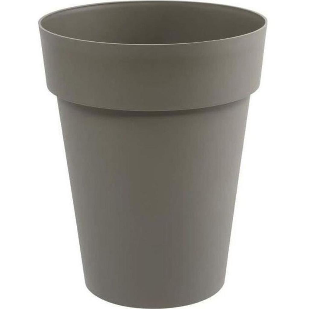 EDA - Pot de fleurs Rond mi-haut - Toscane - Ø 44 x 53 cm - Intérieur / Extérieur - 50 L - Taupe