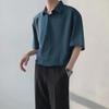 Men's Summer Korean Style Casual Loose Five-Point Sleeve Cardigan Shirt