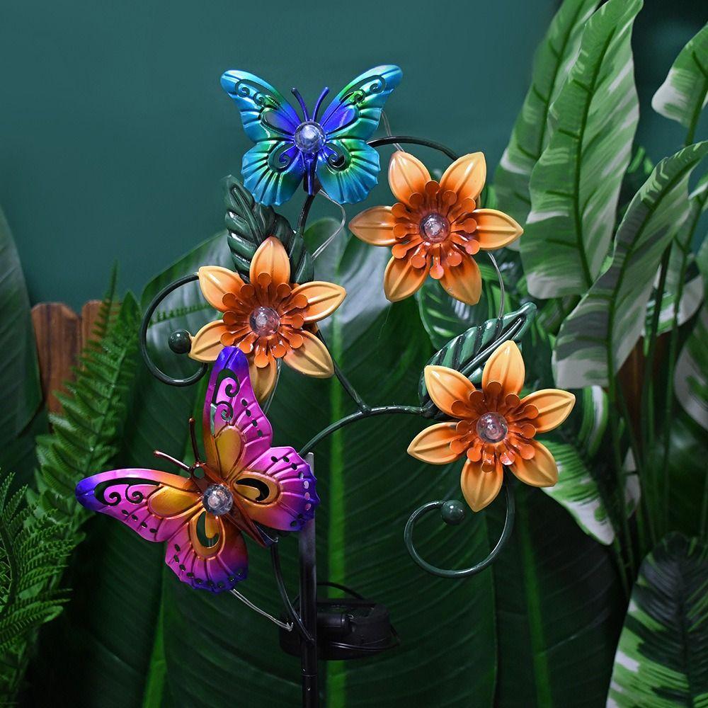 Waterproof Solar Butterfly Bee Lamp Colorful Solar Stake Light Solar Garden Floor Lamp  House
