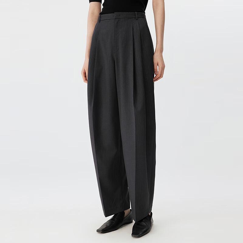 JNBY 2025 Spring Loose Tapered Wool Blend Casual Pants