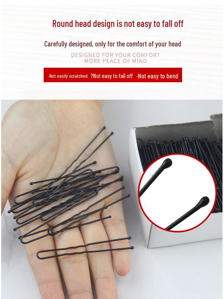 500g Black U-Shaped Hair Clips for Styling & Thickening - Ideal for Photo Studio & Makeup Artist Use.