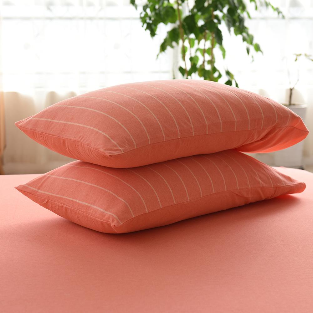 Pure Cotton Jersey Striped Bedding Set: Pillowcase, Duvet Cover, Fitted Sheet - Ideal for Dorms