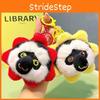 Cute And Quirky Plush White Face Monkey Keychain In Red And Yellow Flower Styles