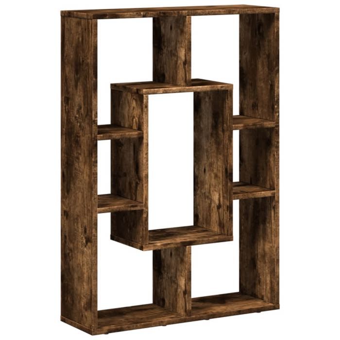 VidaXL Bibliothèque chêne fumé 63x20x90 cm bois d'ingénierie, étagère, étagère de rangement, support à livres, étagère à 858142
