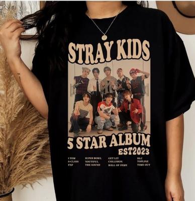 Maglietta Retro Stray Kids, Maglietta Stray Kids 5 Star, Maglietta Stray Kids Maniac Tour