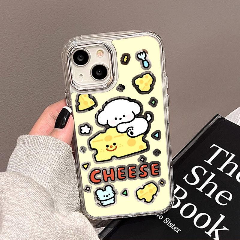 Cute Cheese Dog for iPhone17PorMax Cartoon Phone Case 16 Apple 13 Large Hole 14/15