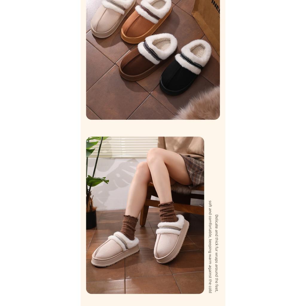 Cotton Slippers Women's Winter New Fashionable and Comfortable Thick Sole, Casual Home Plush Slippers
