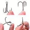 50pcs Barbed Fishing Treble Hooks Mix 2-10# High Strength Carbon Steel Hooks for Ice Sea Carp Fishing Lure Sharp Durable Tackle 260319
