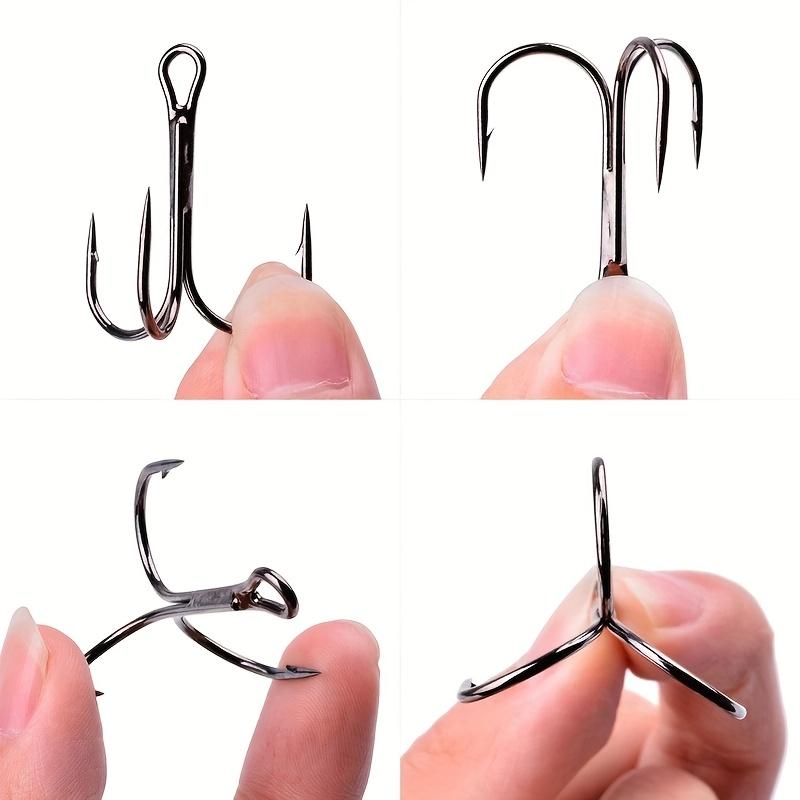50pcs Barbed Fishing Treble Hooks Mix 2-10# High Strength Carbon Steel Hooks for Ice Sea Carp Fishing Lure Sharp Durable Tackle 260319