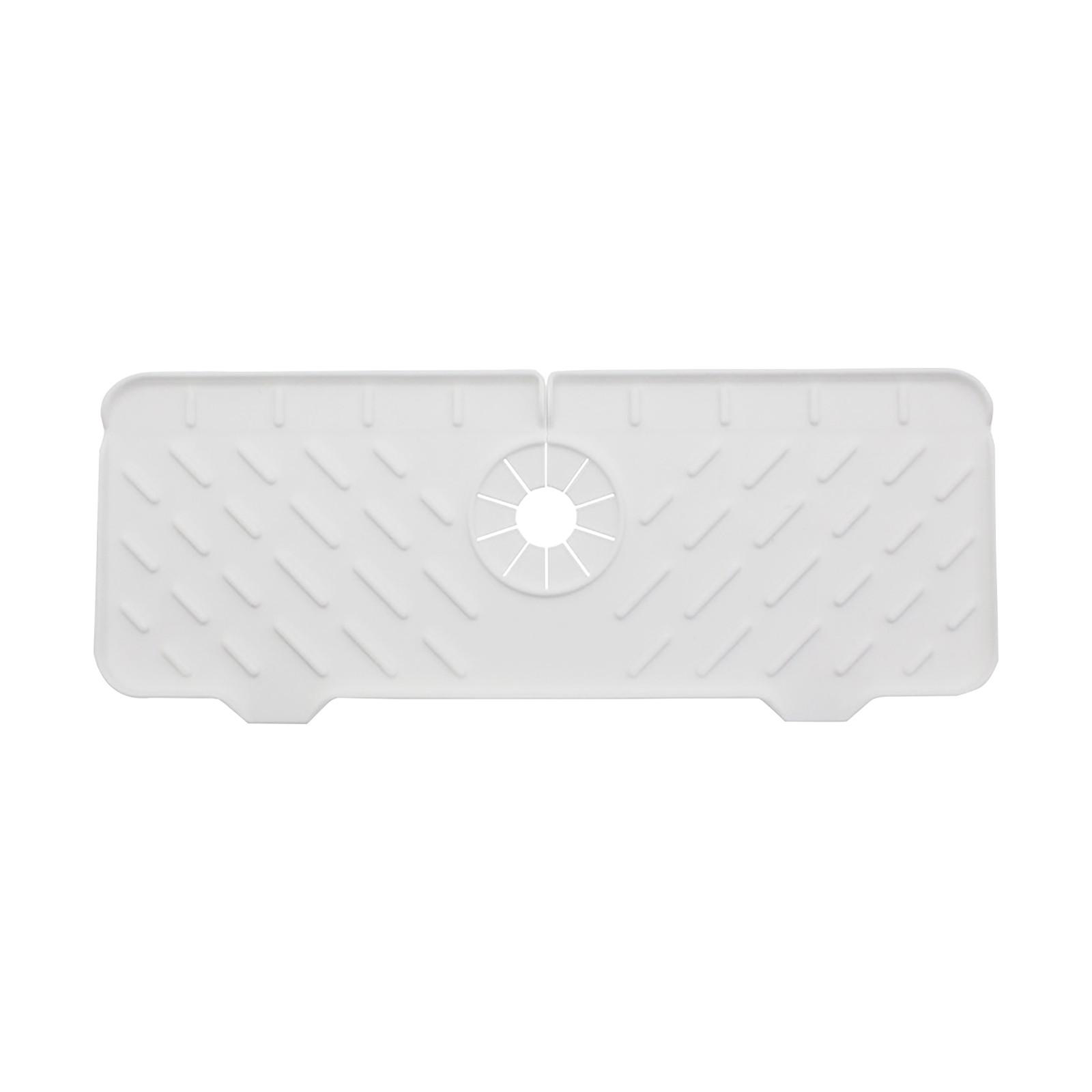 New Kitchen Sink Faucet Mat, Silicone Drainage Mat Sink Tray, Sink Protector Kitchen Bathroom Sink Faucet Mat Protector One Size белый