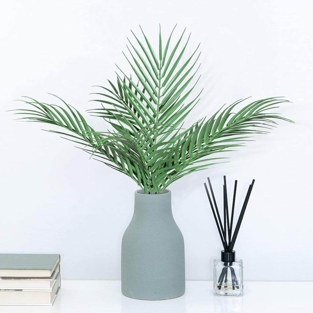 40 Pieces Artificial Tropical Plants Fake Palm Plant Branch Green Leaves for Home Garden Office Jungle Carnival Decoration
