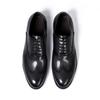 Men's Classic Style Genuine Leather Wingtip Oxfords Lace-Up Dress Shoes for Business Office Wedding Party Formal Footwear