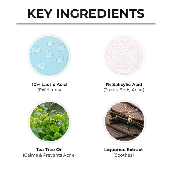 Dr. Sheth's Tea Tree & Lactic Acid Body Lotion 300 ml | Exfoliating, Moisturizing, Non Sticky Skin Care