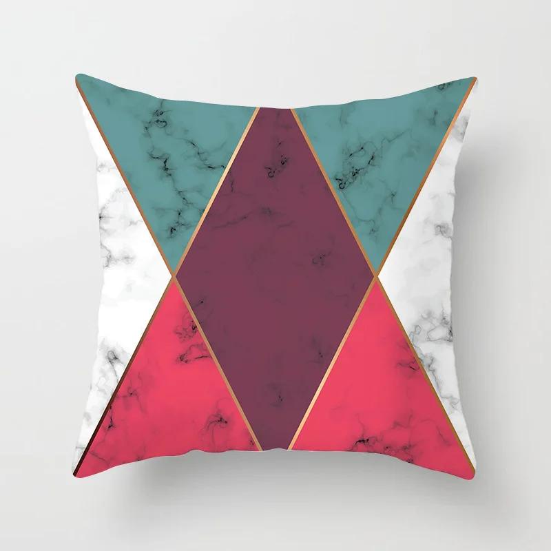 Sofa Office Chair Cushion Cover Luxury Comfortable Flower Pillow Retro Abstract Geometric Printing Pillowcase