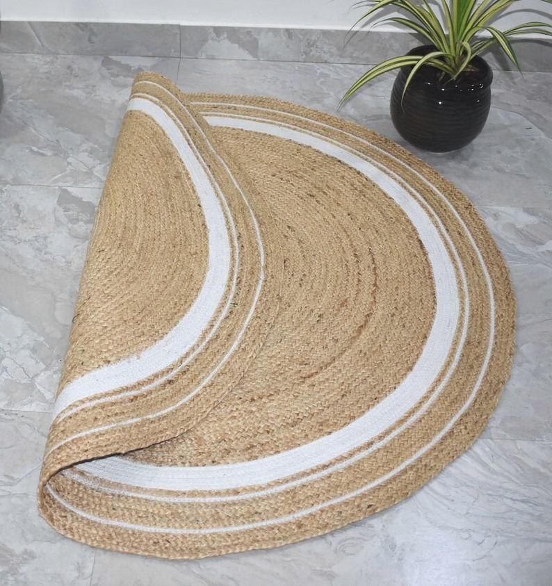Avgari Jute Natural Handmade Rug Round Rug for Any Space Look Rustik Decor For Any Space