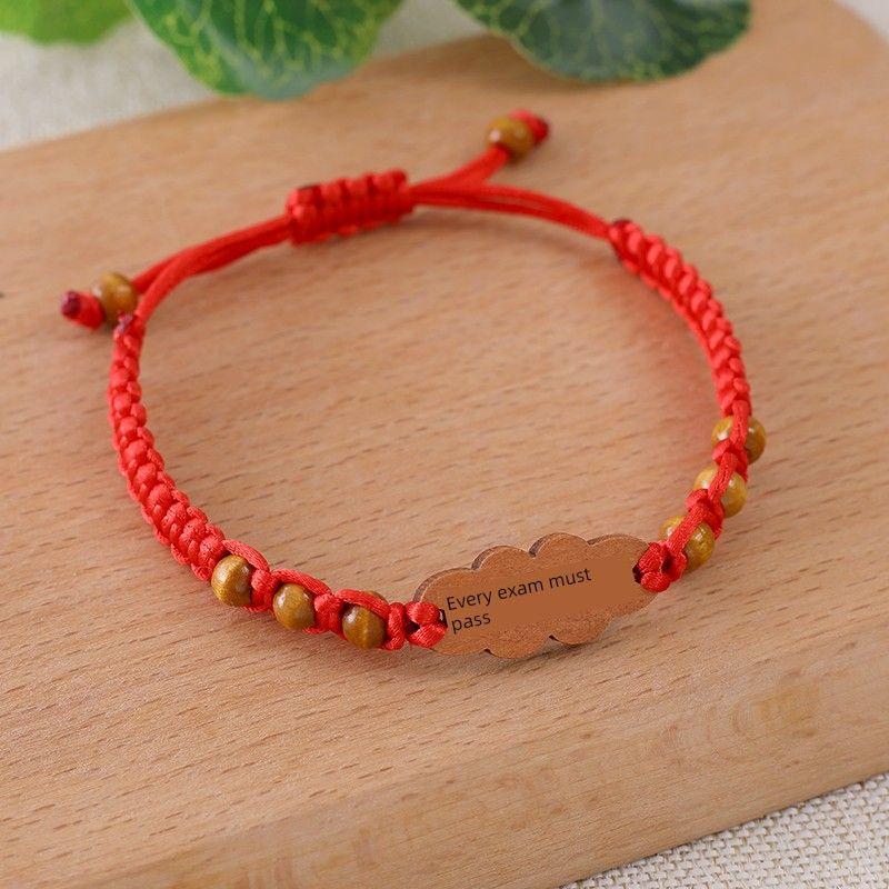 Title Bracelet of the Winning Gold List in the College Entrance Examination for Students, Go Ashore, Cheer up, Red Rope Pass Every Exam Carrying Strap