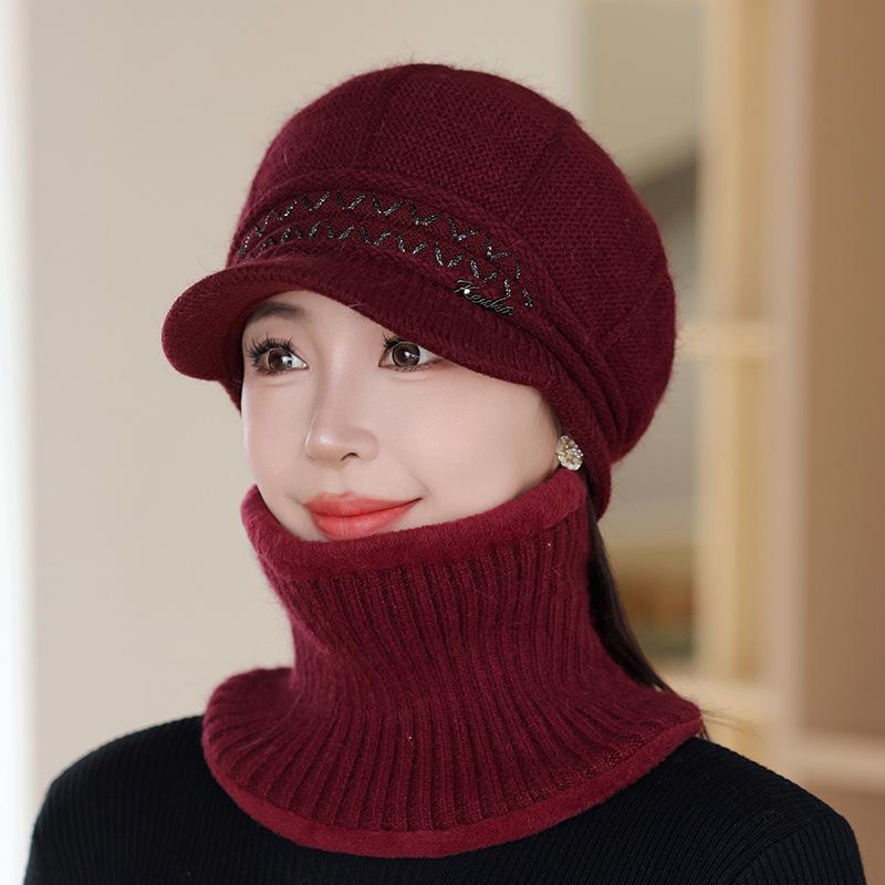 Nowa czapka polarowa Damska zimowa moda Wełniana czapka Pogrubiona Ciepła Ochrona uszu Zimna Kaczuszka Dzianinowa czapka