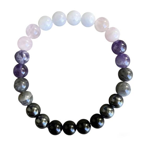 Natural Stone Beaded Bracelets Semi-Precious Gemstones Beaded Bracelets Healing Stretch Round Bead Bracelets for Men Women
