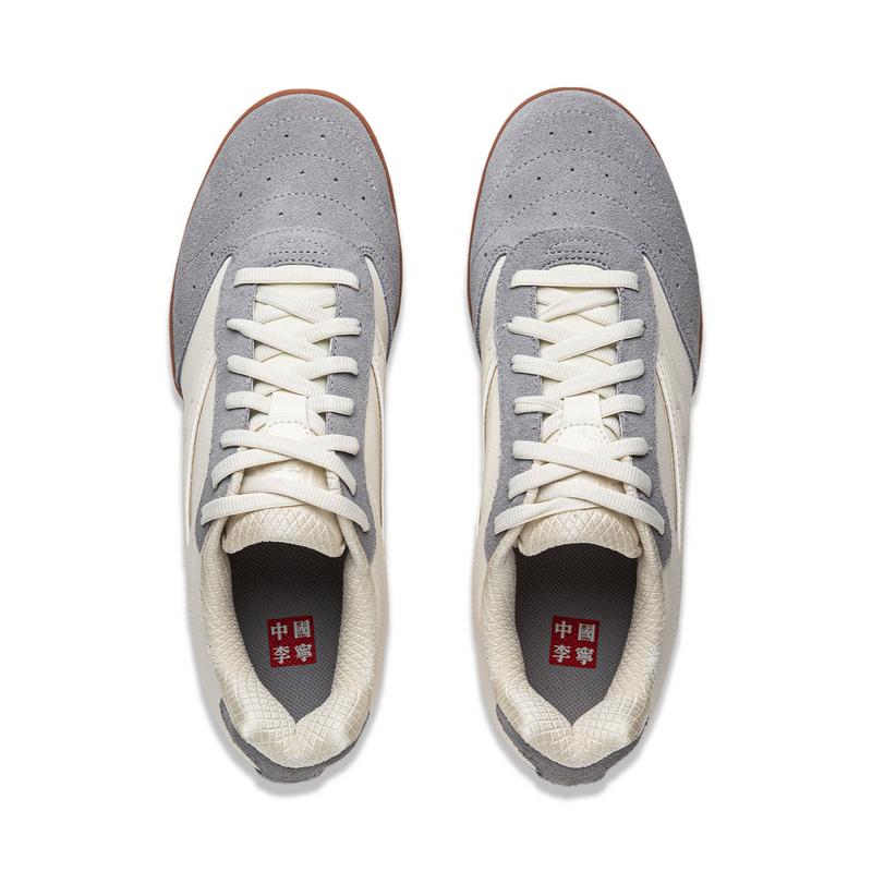 Li Ning Ping Pong Series Comfortable Fashion Trendy Versatile Low-Top Casual Shoes Unisex Casual Shoes Gray AZGU151-7