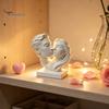 Romantic Art Sculpture 3D Printed Couple Hugging Kissing Statue, Modern Minimalist Anniversary Gift for Couples Desk Shelf, Home Decor Ornament,