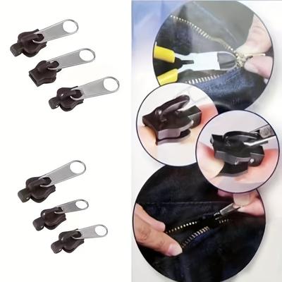6pcs Instant Zipper Universal Instant Fix Repair Kit Replacement Zip Slider Teeth Multifunctional Clothing Replacement Zipper