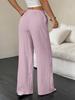 2026 Summer Women's Casual Wide-Leg Pants with Knot Waist and Slanted Pockets