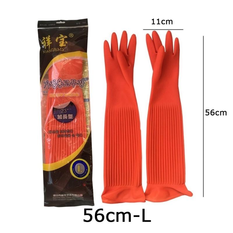 Extra Long Rubber Cleaning Gloves With Waterproof Non Slip Surface And Tear Resistant Material Perfect For Kitchen Dishwashing