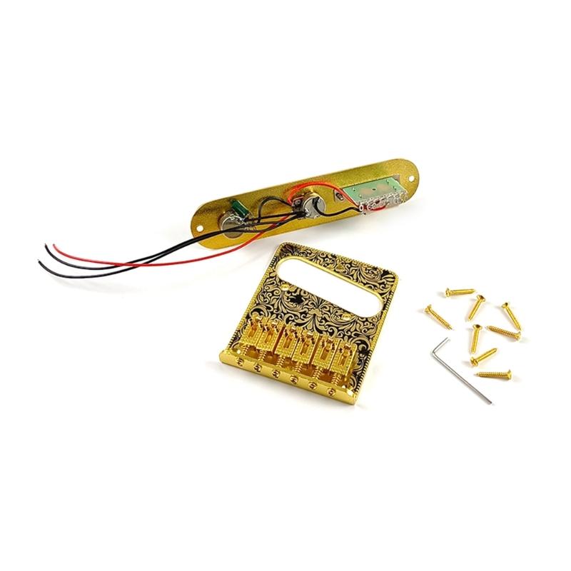 Guitar Control Circuit Board Replacements Prewired Control Plate Bridge Set with Single Coil Pickup Hole Guitar Parts