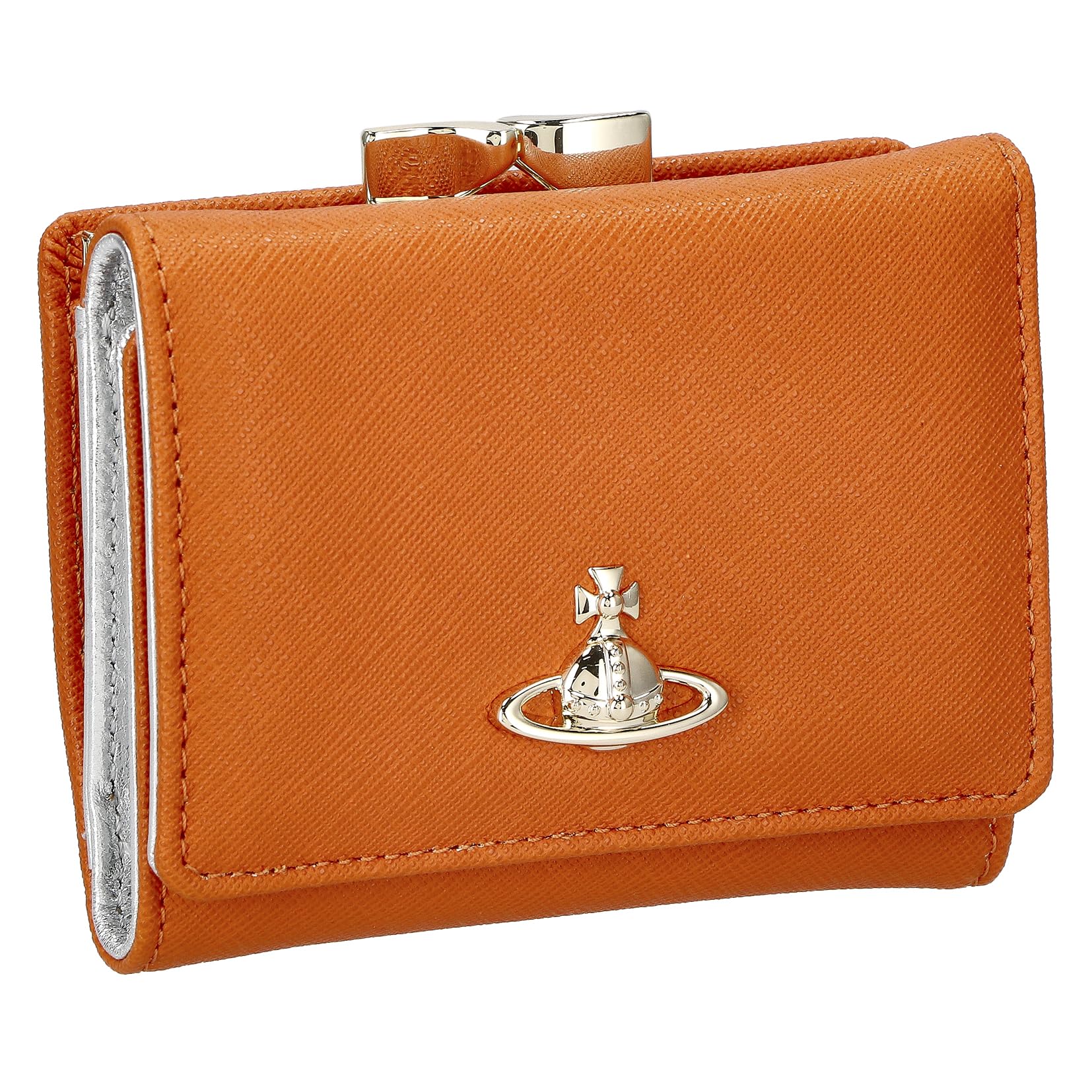 Vivienne Westwood SAFFIANO Tri-fold Wallet 51010018 ORANGE Women s [Used]