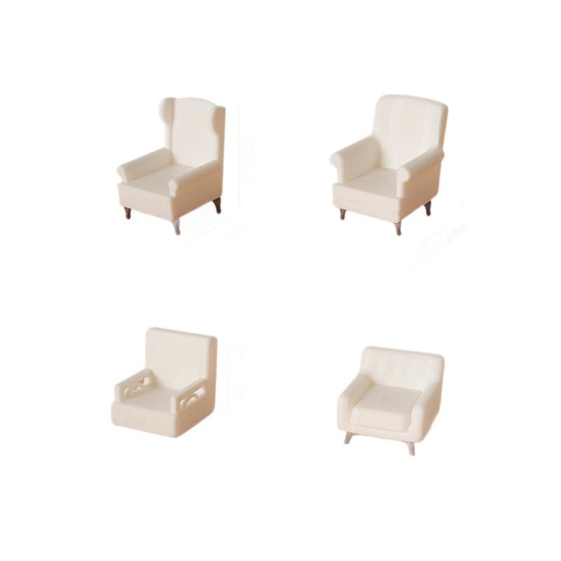 Dollhouse Miniature Living Room Sofa, Coffee Table & Chairs Set