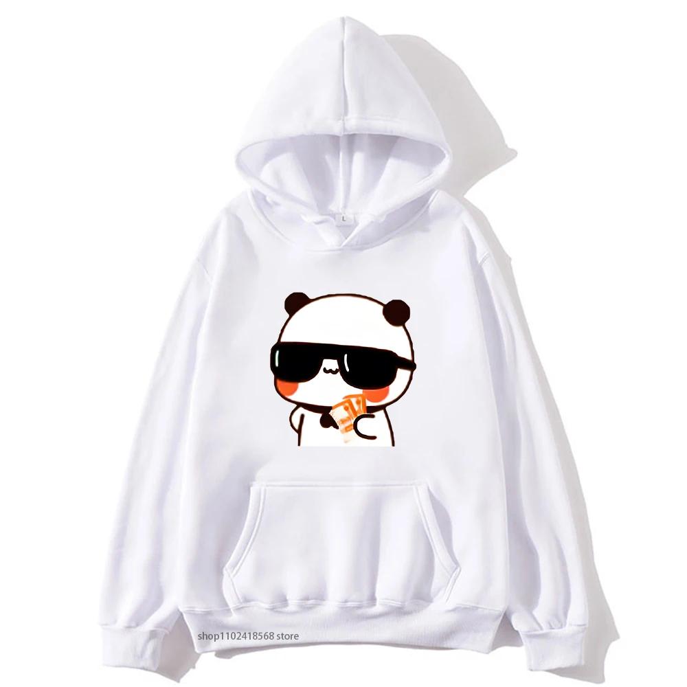 Couple Sweatshirt Bubu and Dudu - PANDA BEAR Love Rich Lovers Graphic Hoodies Women Panda Bear Clothes Kawaii Pullover