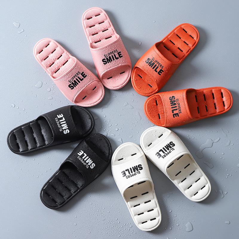 Slippers women's summer simple water leakage indoor home hotel bathroom bath soft bottom couple men's cool slippers