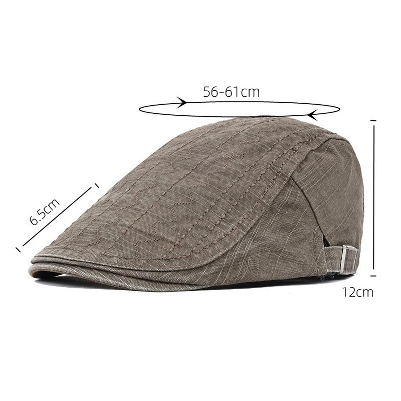Cotton Forward Cap Middle-Aged and Elderly Men's Embroidered Cap Spring Summer Sun Protection Sun Hat British Beret Peaked Cap