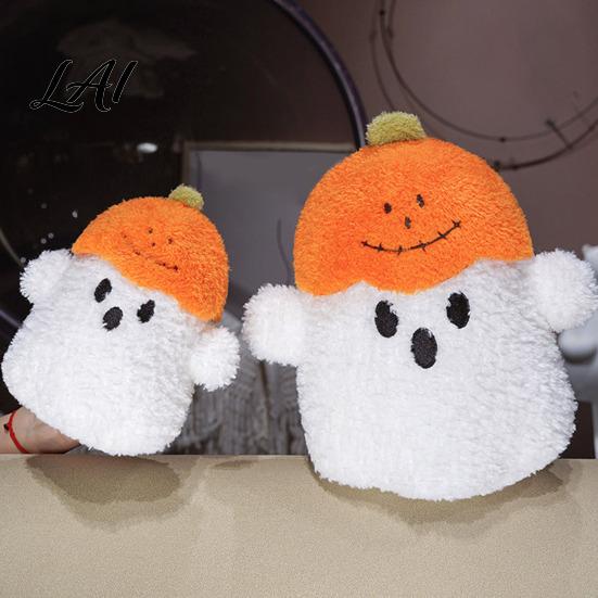 Fluffy Decorative Throw Pillow Pumpkin Ghost Plush Doll Soft Stuffed Toy for Halloween Decoration Spooky Cute Room Decor Pillow Holiday Gift