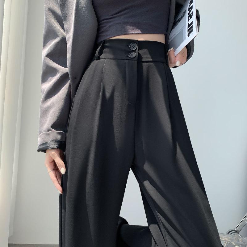 Straight Suit Pants Women's Spring and Autumn New High Waist Drape High-end Pants Wide-leg Pants