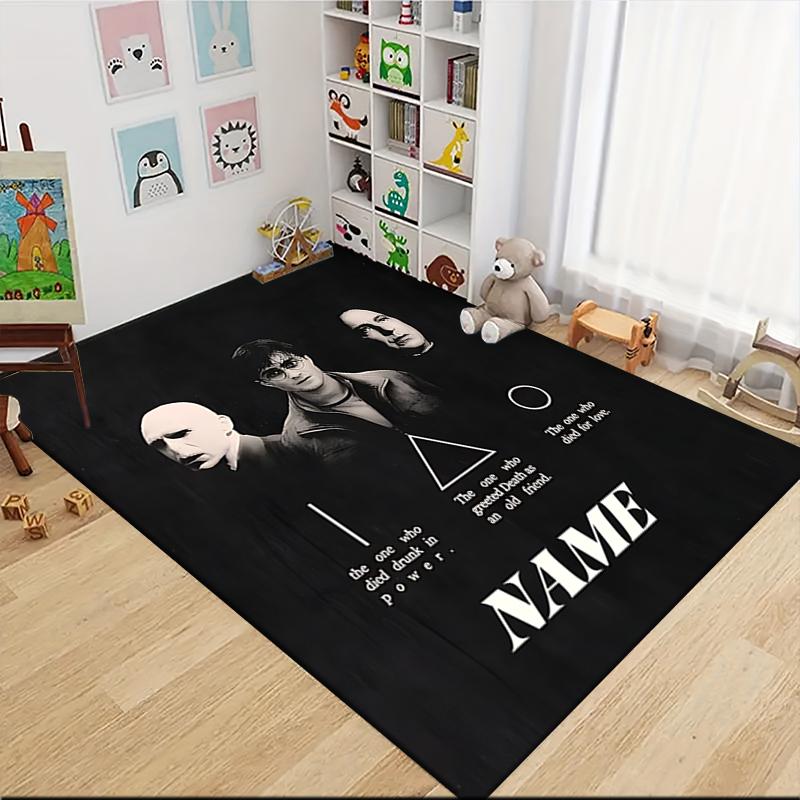 Custom Name Gryffindor Pride Fire Carpet Rug Customizable Soft Washable Anti-Slip Home Living Room Sofa Mats Personalized Rug. 090985
