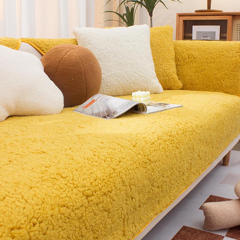 Pernă de canapea din catifea de lână, căldură îngroșată, husă de canapea anti-alunecare, Four Seasons, universală, pentru sufragerie, prosop all-inclusive