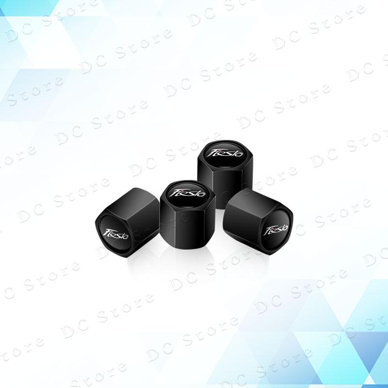 AAANK1 4pcs Metal Aluminum Alloy Car Wheel Tire Valve Air Stem Cap Dust Proof Covers For Ford Fiesta Emblem Accessories